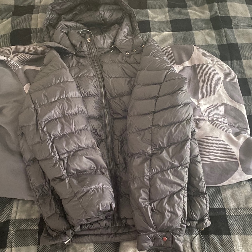 Slate and stone puff jacket